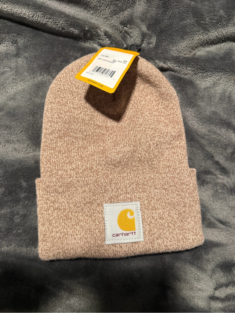 Carhartt unisex tan Cuffed Beanie with Logo Patch